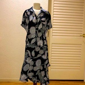 Sheer Paisley Print Skirt Set